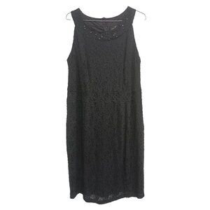 Lane Bryant Womens Midi Dress Size 18 Black Lace Floral Whimsygoth Sleeveless